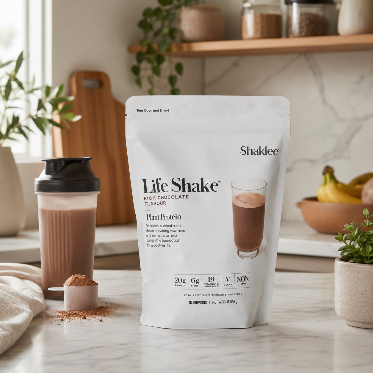 Shaklee Life Shake™ Plant Protein Essential Nutrition Shaklee Vegan shop buy chocolate 1 - Shaklee NZ